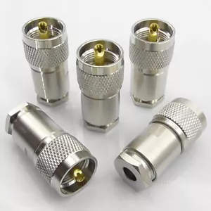5 piezas Enchufe PL259 para RG8X Mini8 LMR240 Abrazadera Macho Tipo de Compresión Mini-8 UHF - Imagen 1 de 5