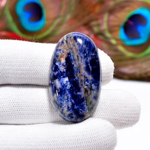 100% Natural Sodalite Oval Shape Cabochon Loose Gemstone 50 Ct 38X22X8 mm CG-189 - Picture 1 of 4