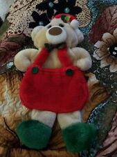 Vintage 80s Santa's Best Rennoc 3D Brown Teddy Bear Plush Christmas Stocking 21"