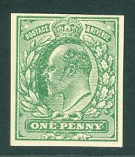 Edward VII ½d pale green plate proof. Imperf without watermark on thin...