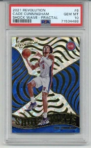 2021 PANINI REVOLUTION SHOCK WAVE FRACTAL #6 CADE CUNNINGHAM PISTONS PSA 10 RARE - Picture 1 of 2