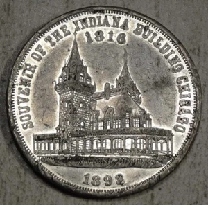 SH 6-59, 1893 Columbian Expo Indiana State Building, rar, fast unzirkuliert - Bild 1 von 5