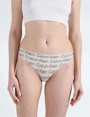 Calvin Klein Underwear Brand Print Seamless Thong, Blur Logo Print+silver , XS - Image 1 of 4