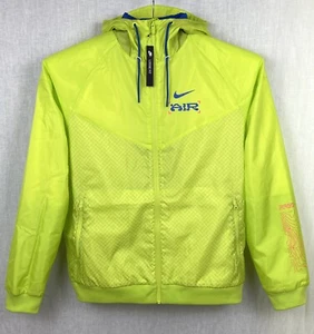 Nike Windbreaker Jacket Men’s L Full Zip Windrunner Catching Air Neon Yellow - Picture 1 of 12