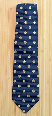 Ermenegildo Zegna 100% Silk Luxury Tie Navy & Gold Handmade in Italy Foto 1 de 4