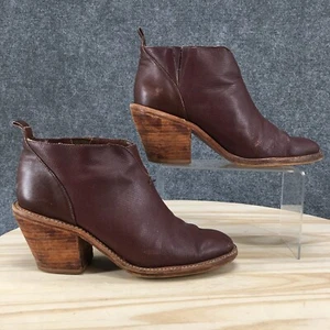 Rachel Comey Mars Boots Womens 9 Brown Leather Ankle Top Bootie Side Zip Heels - Picture 1 of 22