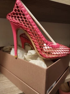 Heels NWB pink mesh upper Gianvito Rossi size 7 - Picture 1 of 13