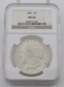 1887 P Morgan Silver Dollar - NGC MS63 - Certificazione# 3860932-088 - Foto 1 di 6