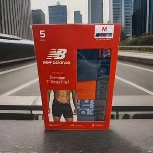 New Balance Boxer Briefs Men's Size M. 5-Pack Performance Premium 5” Multi Color - Picture 1 of 5