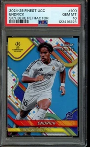 Topps Finest Endrick #100 RC 2024-25 azul cielo/275 PSA 10 - Imagen 1 de 2