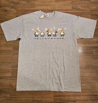 Vintage The Duck Company Yellowstone Funny Moon Beer Moose TShirt Sz M Gray NWT - Image 1 of 4