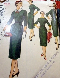 *LOVELY VTG 1950s ACCESSORY DRESS Sewing Pattern 12/30 - Picture 1 of 2