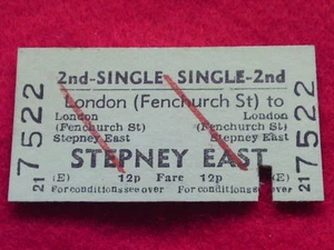 BR TICKET - FENCHURCH ST to STEPNEY EAST - 15 May 1977 - Picture 1 of 1