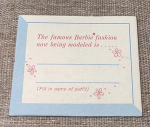 ORIGINAL Mattel Barbie Doll Fashion Show Modeling Outfit Card FASHION SHOW 1960 - Picture 1 of 3