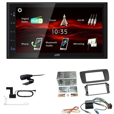 JVC Bluetooth 2DIN DAB+ Autoradio für Seat Ibiza IV ab 2008 tuamgrau - Bild 1 von 4