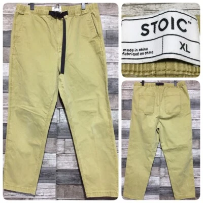 Stoic Belted Chino Pants Men’s XL Yellow Tan Stretch (Inseam 27) - Image 1 of 4