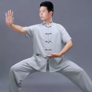 Mens Womens Kung Fu Tai Chi Uniform Soft Martial Arts Wingchun Suit Outfit Cool - Picture 1 of 11