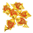  6 Pcs New Year Pendant Gold Plated Plastic Golden Carp Design Pendants