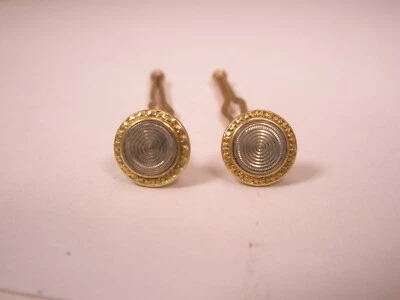 SINGLES(2) 1/4" Gold Plated Vintage KREMENTZ Formal Tuxedo Prom Shirt Stud k76 - Image 1 of 4