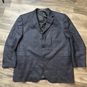 Burberry London Navy Blue Plaid Blazer Sport Coat 48R 100% Wool USA Bond Street - Picture 1 of 9