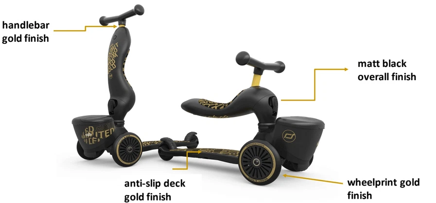 Scoot and Ride Highwaykick 1 Lifestyle Black & Gold - Roller und Roller mit Sitz - Bild 1 von 4