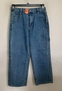LEE Boys Husky Carpo Jeans Sure2Fit Blue Denim Med Wash Straight Leg Size 16 NEW - Picture 1 of 9