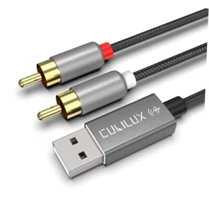 USB to RCA Audio Cable with 384KHz/24-bit DAC, USB A Male to 2 6 Feet USB A, G - Picture 1 of 7
