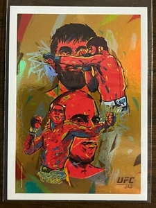2025 Topps Now #8SP UFC 313 Fight Poster Card Magomed Ankalaev Gaethje Santos - Picture 1 of 2
