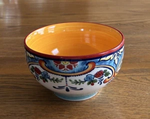 EURO CERAMICA ZANZIBAR SPANISH FLORALS VIVID COLORS CEREAL/SOUP BOWLS 5 5/8" - Picture 1 of 8