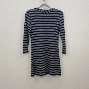 Filippa K 100% Merino Wool Gray Black Stripe Tunic Dress Womens size Small - Picture 1 of 5
