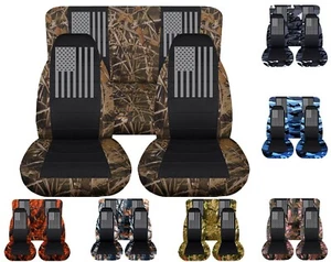 Fundas para asientos de coche delanteros y traseros Se adapta al Jeep wrangler YJ-TJ-LJ 1985-2006 Bandera de EE.UU. - Imagen 1 de 15