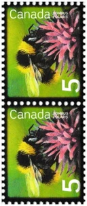 Canada 2236 Beneficial Insects Northern Bumblebee 5c vert pair MNH 2007 - Picture 1 of 1
