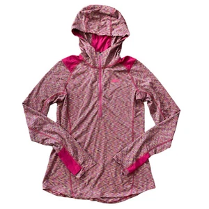 REI 1/4 Zip Damen Medium rot rosa Kapuze leichte Daumenlöcher Pullover Jacke - Bild 1 von 7