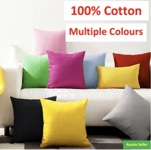 Cotton Canvas Cushion Cover Plain Solid Colour Pillow Case 45 x 45 100% cotton - Picture 1 of 27