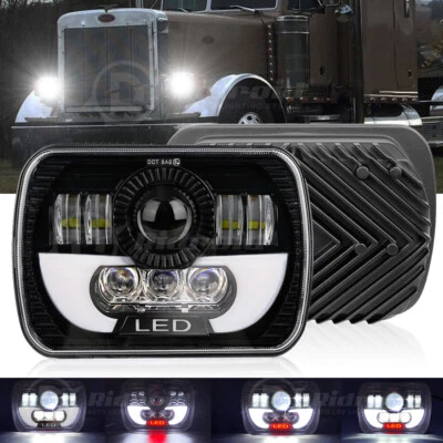 Faro LED DRL de 7x6" 5x7" haz sellado alto/bajo para Peterbilt 357 378 379 385 1 pieza Foto 1 de 4