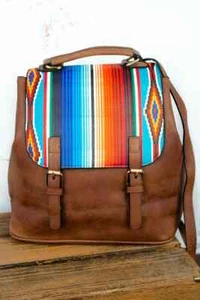NGIL Southwest Serape Faux Leather Satchel Backpack - Foto 1 di 2