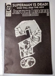 JUSTICE LEAGUE OF AMERICA Superman is Dead #71 DC Comic Book Feb. 1993 - Picture 1 of 8