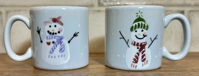 Juego de 2 tazas infantiles muñeco de nieve HARTSTONE POTTERY 2,75" Foto 1 de 4