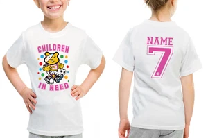 Kinder T-Shirt Pudsey Bea rosa Fußball Kinder in Not Mädchen Tee Spotty Day - Bild 1 von 3