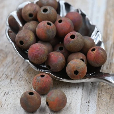 Red Canyon Washed: Aged Copper Beads in 6mm, 8mm, 9.5mm - Image 1 of 4