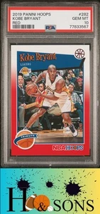 2019-20 Hoops #282 Kobe Bryant Red /75 PSA 10 (POP 1) - Picture 1 of 2