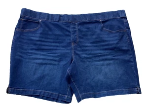 Terra & Sky Shorts Womens 4X 28W-30W Blue Elasticized Waist Stretch NWT - Picture 1 of 2