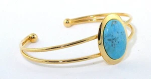 Brazalete Brazalete Cabina Turquesa Arizona Vintage 7" Color Dorado EBS7613-112922 - Imagen 1 de 3