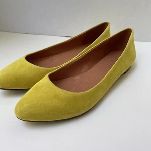 Madewell 1937 Footwear Suede Leather Lining Ballet Flats Women 9 Yellow NEW $139 - Picture 1 of 14