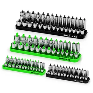 4Pc Socket Organizer Tray SAE Metric Socket Holder Tray Drive Socket 1/4 3/8 1/2 - Picture 1 of 10