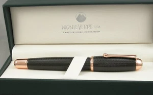 Monteverde Super Mega Carbon Fiber & Rose Gold Rollerball Pen - NEW - Picture 1 of 5