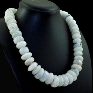 1375.00 Cts Natural Blue Flash Moonstone Round Shape Beads Necklace NK 66E92 - Picture 1 of 3