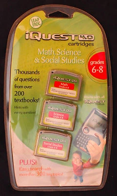 Original Unopened LeapFrog iQuest 4.0 Cartridges Math Science Social Studies - Image 1 of 2