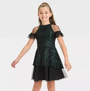 Wicked Elphaba Girls Green/Black Cosplay Dress by Paul Tazewell NWT - Picture 1 of 14