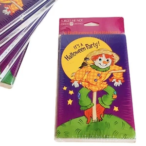 8 Vintage It’s a HALLOWEEN Party Invitation Cards Scarecrow American Greetings - Picture 1 of 9